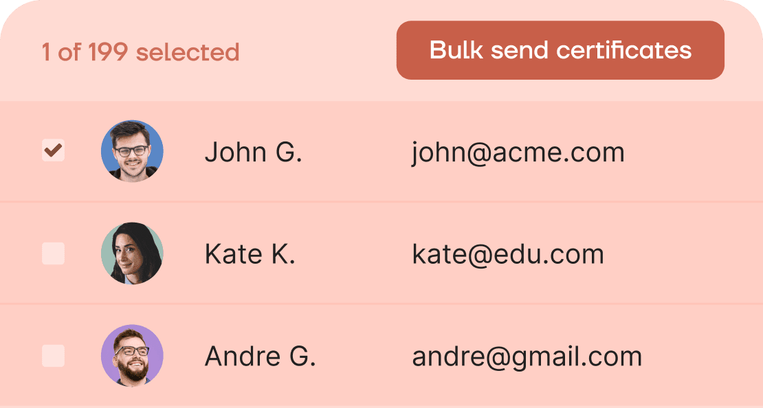Send certificates emails in bulk